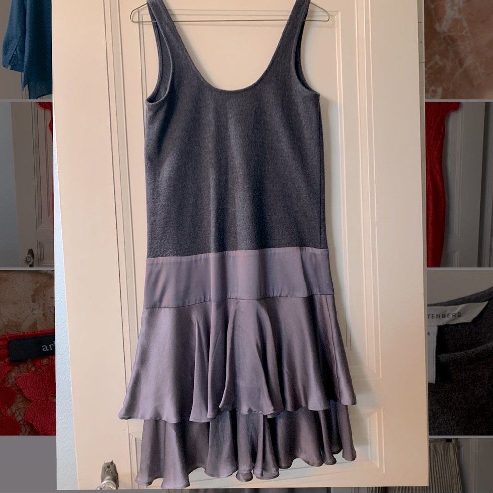 Diane Von Furstenberg grey silk & wool cami dress - Picture 1 of 4